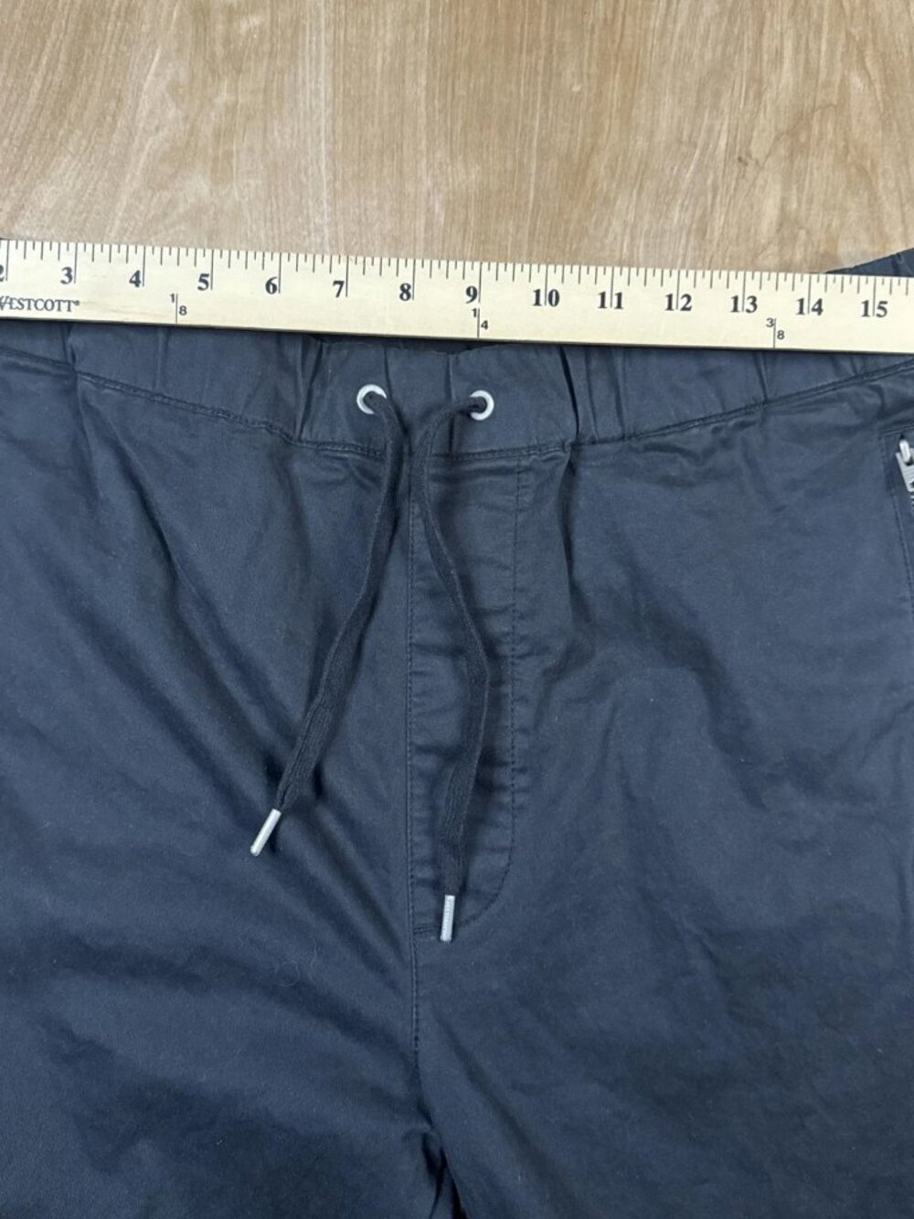 All Saints Mens Black Slim Taper Fit Drawstring Zipper Pockets Jogger Pants 32 - Picture 3 of 6